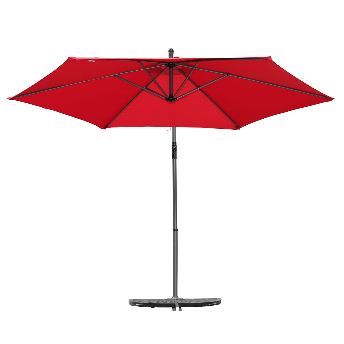 Parasol suspendu Angel Living 300 cm - Parasol à manivelle avec fonction d'inclinaison - Rouge