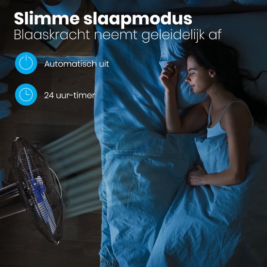 Auronic Tripod Fan - Ventilateur sur pied avec télécommande - minuterie - 50W - 53dB - Noir