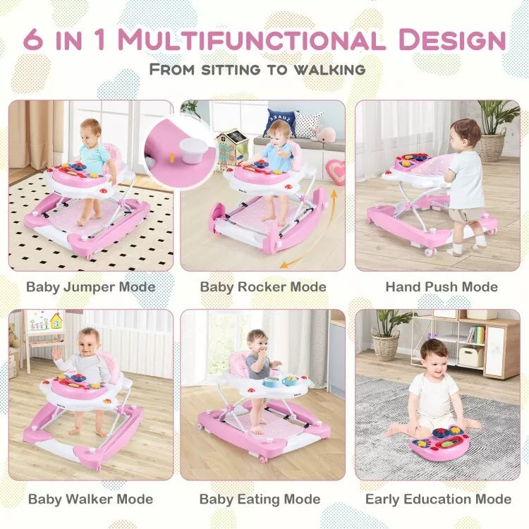 Poussette Coast Baby - Pliable - 6 x 1 - Hauteur réglable - 71 x 61 x 50 cm - Rose