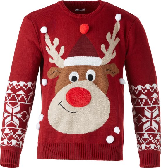 Dressforfun Pull de Noël Rudi Reindeer pour enfants - 140 (9-10y) - Carnaval Costume - Halloween - Déguisement - Party wear - Fête - Party wear