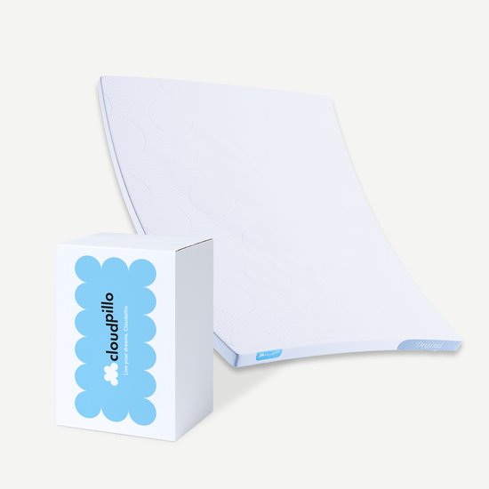Cloudpillo Original Topper 90x200 - Surmatelas - Couche de soutien adaptative - 4 saisons - Muni d'élastiques - Surmatelas