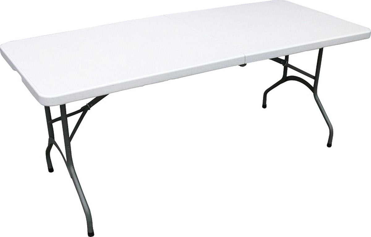 ERRO Campingtafel - Vouwtafel - inklapbare tafel - plooitafel - 180x74x72 cm - Wit - Voor 8 personen