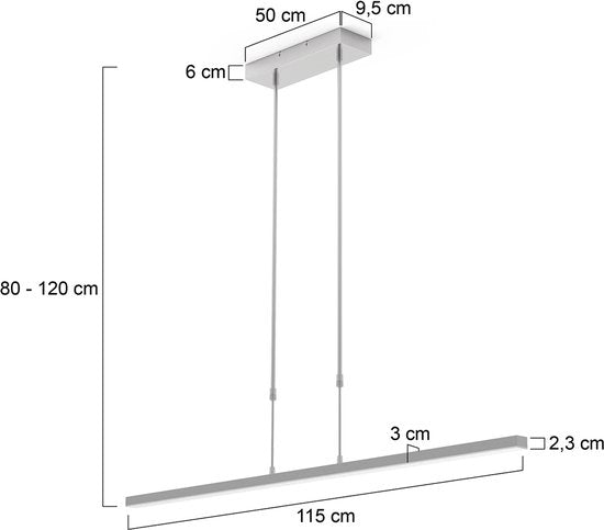 Steinhauer - lampe suspendue - Bande - acier - plastique métal - lampe design - LED - 3319ST