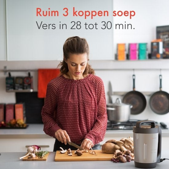 KitchenBrothers Machine à soupe - Blender - jusqu'à 800W - 1.6L - inox/noir