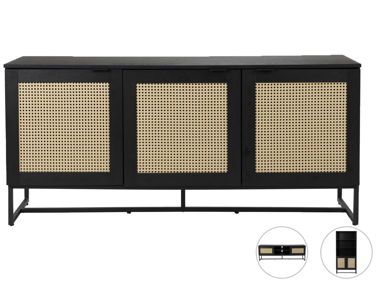Meuble Guiji de White Label Living - Meuble TV - Blanc mat - 120 x 40 x 50 cm