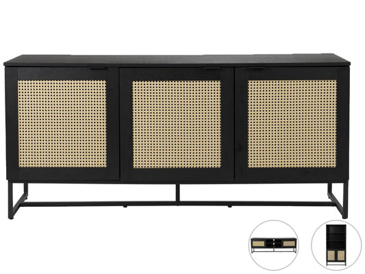 Meuble Guiji de White Label Living - Meuble TV - Blanc mat - 120 x 40 x 50 cm