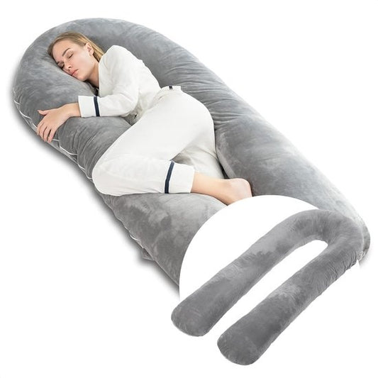 Avalo Oreiller de grossesse 5XL - 330CM - Housse amovible - Oreiller pour le sommeil latéral / Oreiller pour le corps / Oreiller pour le corps / Oreiller d'allaitement