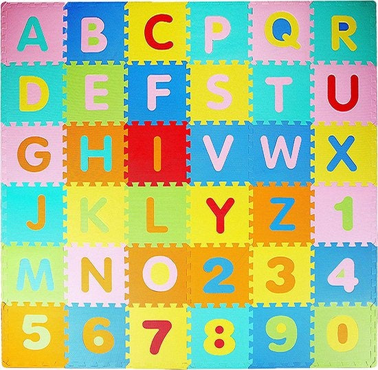 LifeGoods Tapis de jeu XL - Mousse - Pliable - Multicolore - Puzzle 86 pièces - 180x180 cm