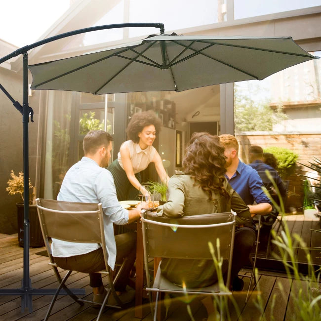 Parasol Lifa garden - Rotation 360° - ø300cm - Hauteur 250 cm - Gris
