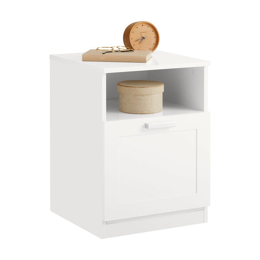 SoBuy Table de chevet - avec compartiment ouvert et tiroir - max. 30 kg - 39 x 38 x 55 cm - blanc