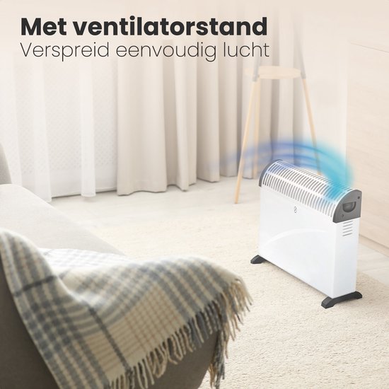 Auronic Convecteur électrique - 750/1250/2000 Watts - Avec ventilateur - Chauffage - Ventilateur - Blanc
