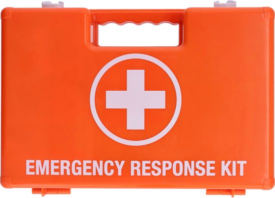 Trousse de premiers secours Carpoint, 166 pièces - DIN 13169 – Pour les secouristes d'entreprise – 2 compartiments principaux et des compartiments plus petits - 33 x 25 x 13 cm