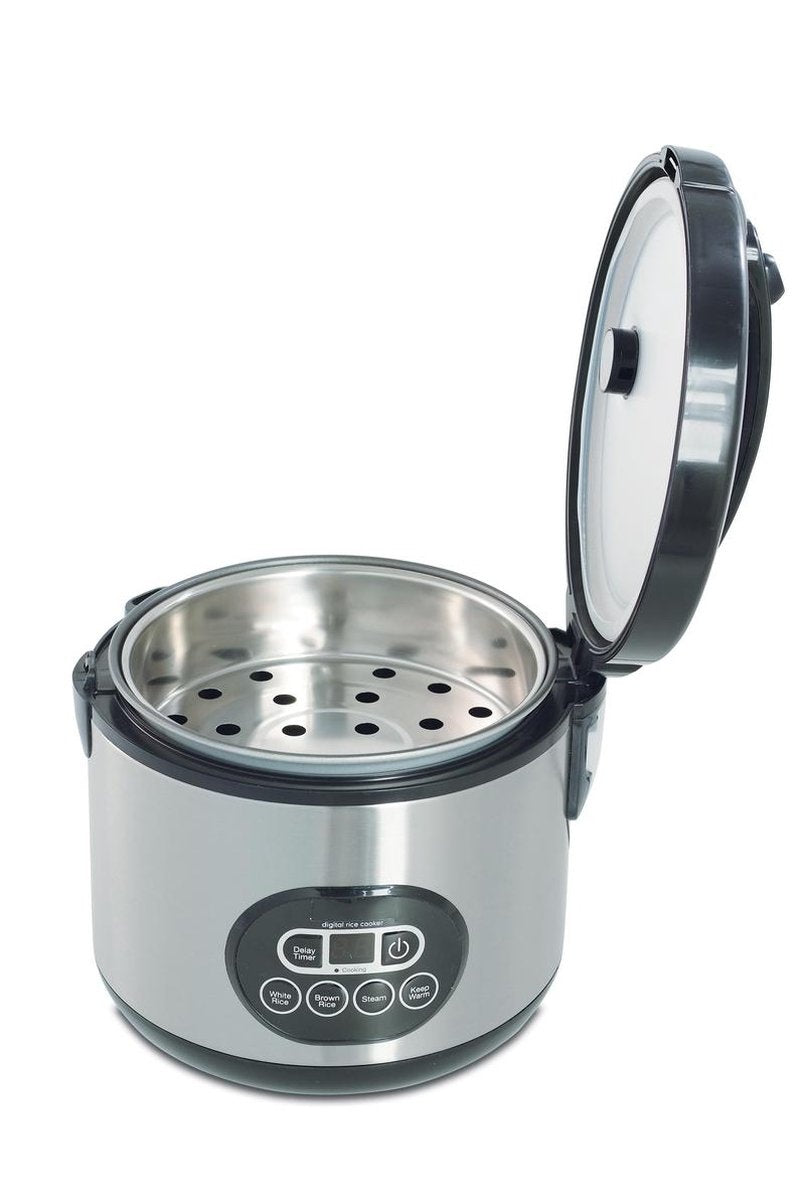 Solis Rice Cooker Duo Programm 817 - Cuiseur de riz et cuiseur vapeur - Cuiseur vapeur de légumes - Argent