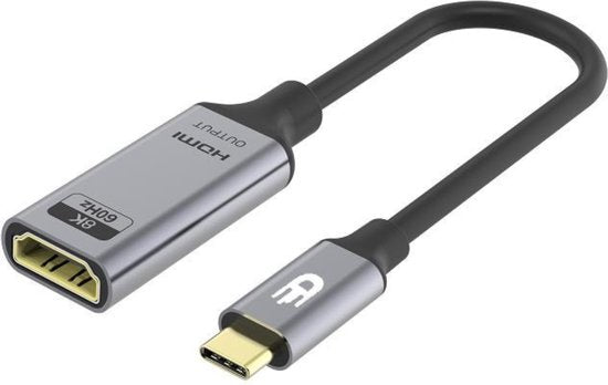 Drivv. Adaptateur USB C vers HDMI - Supporte 8K 60Hz - Type C vers HDMI - Thunderbolt 3 - Gris