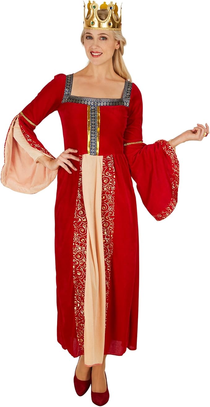 TecTake Costume de reine - femmes - XL - velours rouge avec couronne
