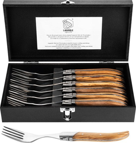 Fourchettes Laguiole Style de Vie Luxury Line - 6 pièces - Bois d'olivier