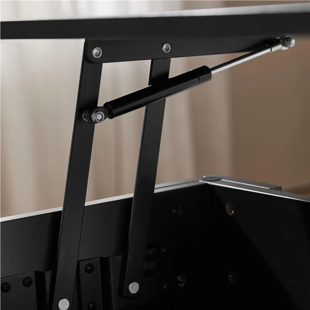 Table basse Yaheetech 120 x 59 cm - Noire - Table basse réglable avec espace de rangement et mécanisme de levage