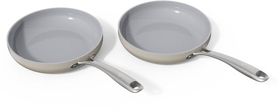 Safecourt Kitchen Poêles à frire en céramique - [2 pièces] - Ø 24 cm Poêles - Induction, électrique, céramique et gaz - Sans PFAS ni PTFE