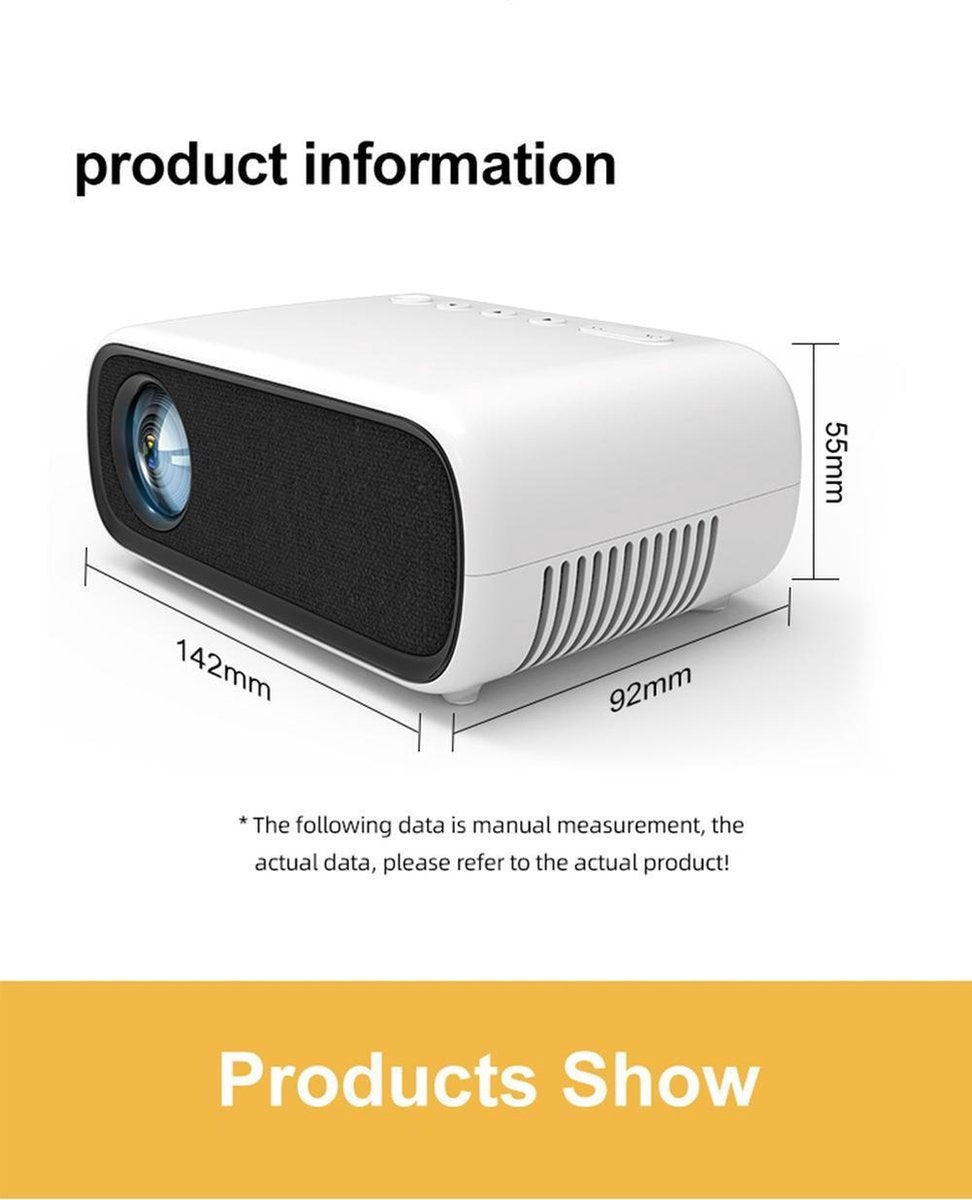 Fuegobird YG280 Mini Beamer - Projecteur - LED - 1080P - HD Blanc