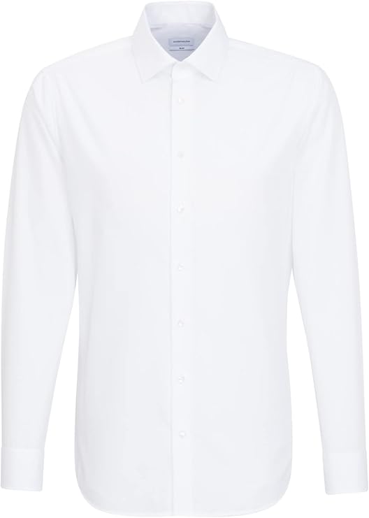 seidensticker Chemise d'affaires Slim Fit Bügelfrei Kent Chemise d'affaires à bras long pour hommes (1 paquet) - Taille 43 - Blanc