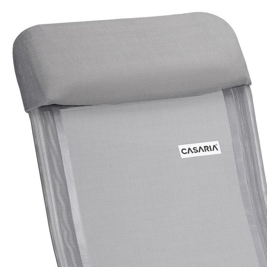 Chaise de jardin Casaria Aluminium - 4 pièces réglables - Gris