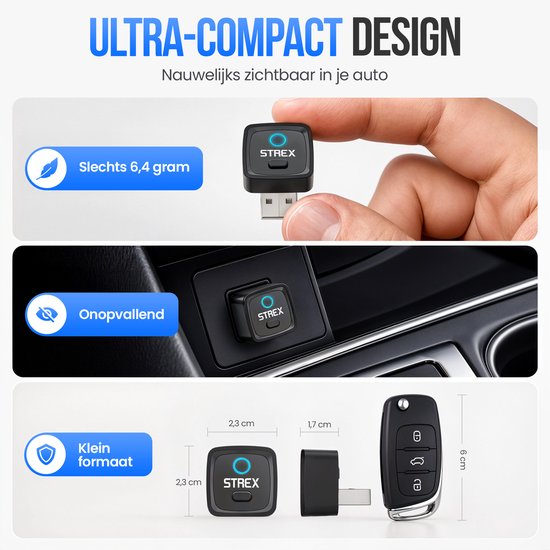 Adaptateur sans fil Strex compatible avec Apple CarPlay et Android Auto - Dongle sans fil - USB-A et USB-C - Plug and Play