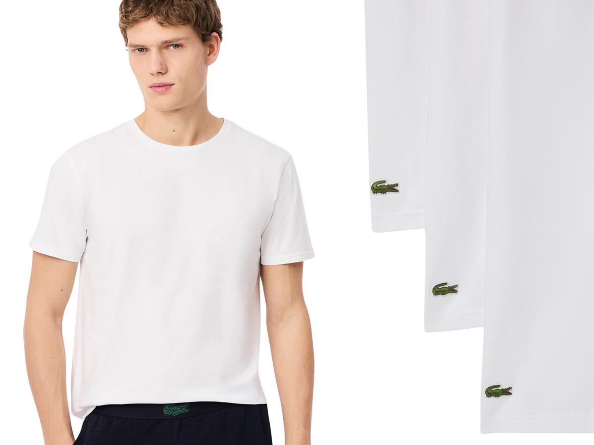 T-shirt Lacoste Basic - Lot de 3 - taille XXL - Blanc/Argent-Noir chinois