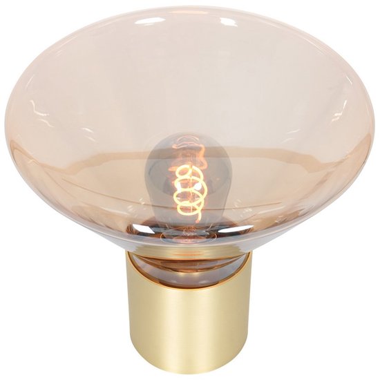 Lampe de table Ambiance 3401ME - Laiton contemporain et verre ambré - Steinhauer - Usage intérieur