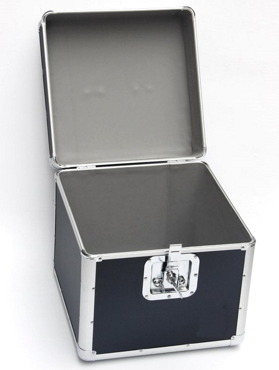 Mallette vinyle Mallette LP pour 70 à 100 disques verrouillable aluminium noir