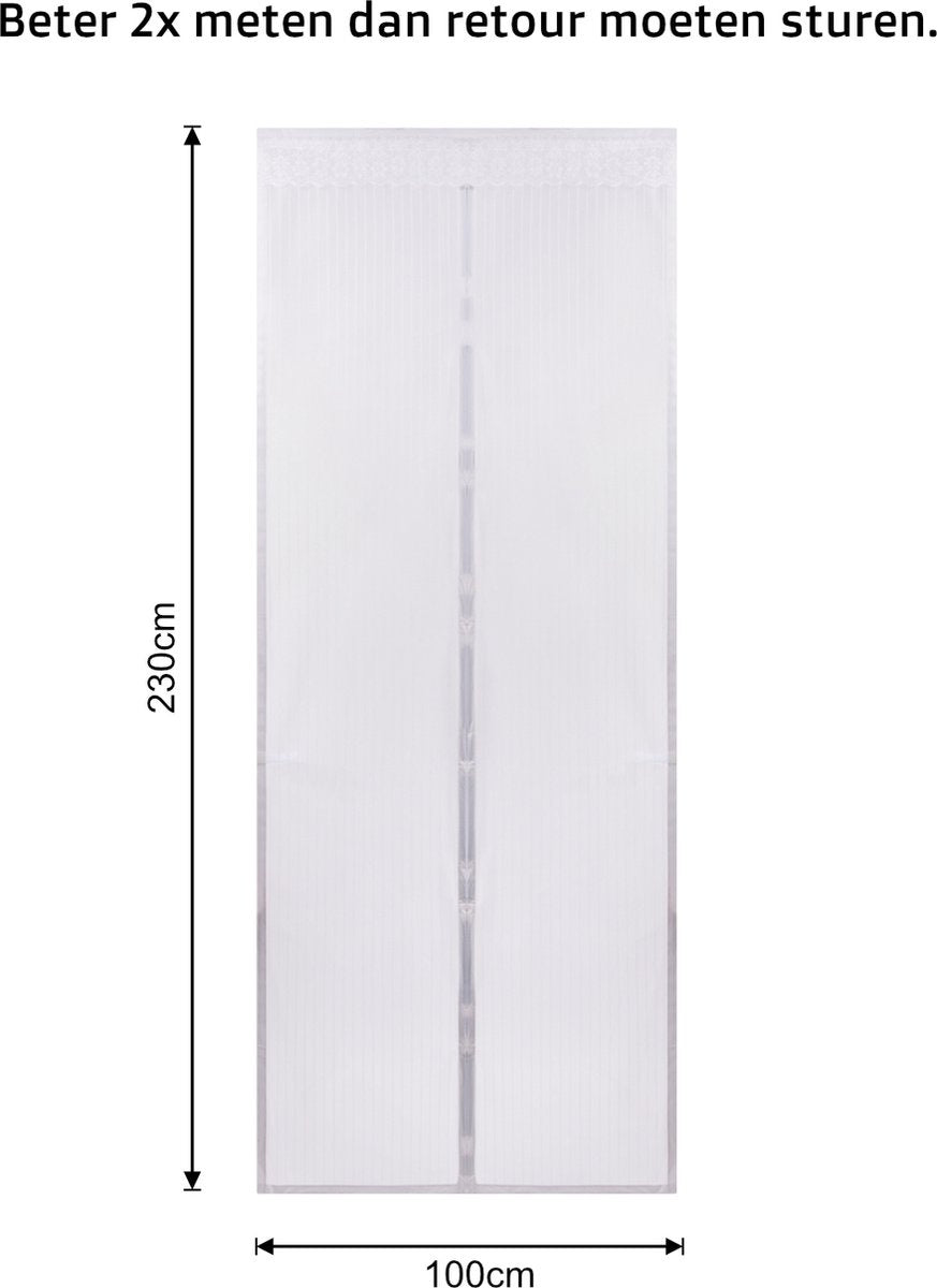 O'DADDY® Rideau de porte - Rideau anti-mouches - Magnétique - Moustiquaire de porte de luxe 100 x 230 cm - Blanc Hor - Rideaux de porte