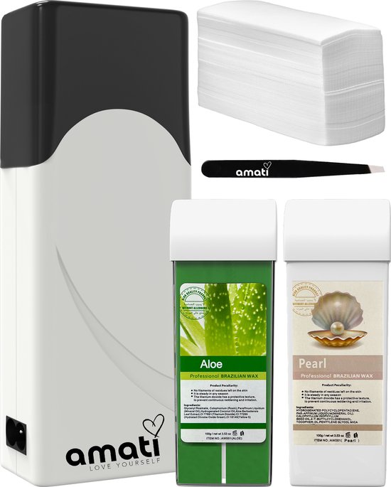 Rouleau de cire Amati avec deux recharges - Blanc