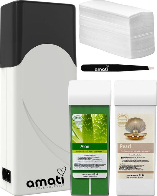 Rouleau de cire Amati avec deux recharges - Blanc