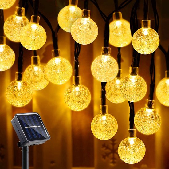 Happy Goods Solar Garden Lights - 50 LED Outdoor Light String - 5 m Illuminated + 2 m Cord - Outdoor Lighting Light Garland - Lighting Chains