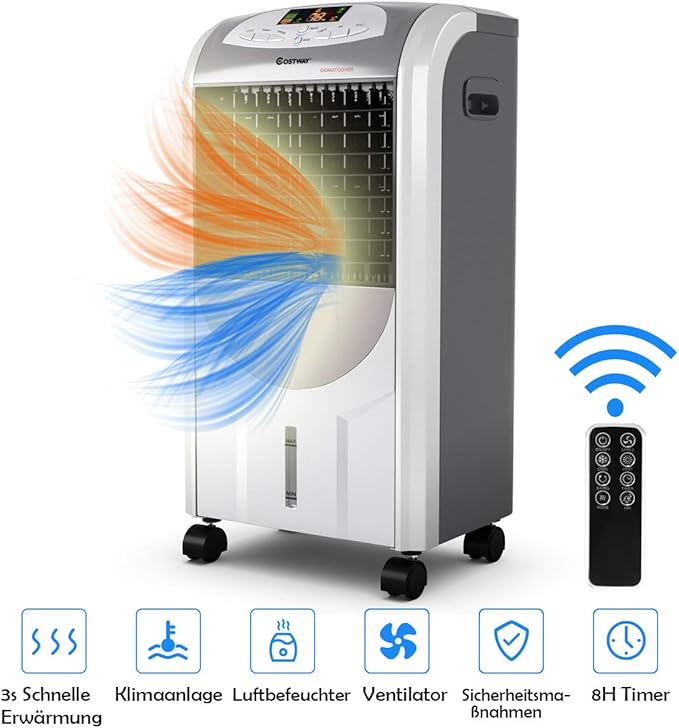 Climatiseur et radiateur 4-en-1 Coast – 2 000 W – 7 L – 38 x 28,5 x 74 cm