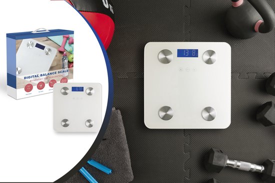 Technosmart Scales - Pèse-personne - Slim - Alimentation par piles - 180 kg - 2 x 28 x 28 cm