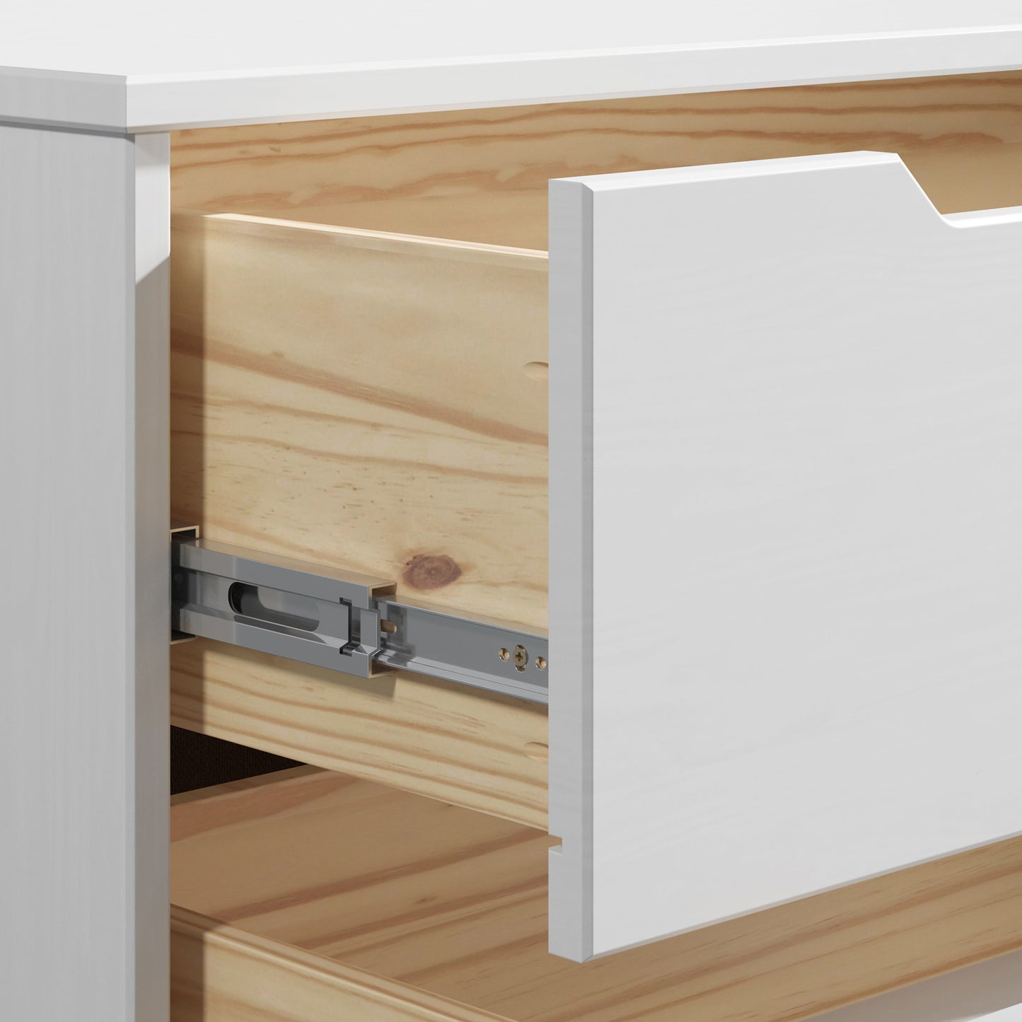 Borneo Meuble TV - Pin certifié FSC® - 140x42x40 Blanc