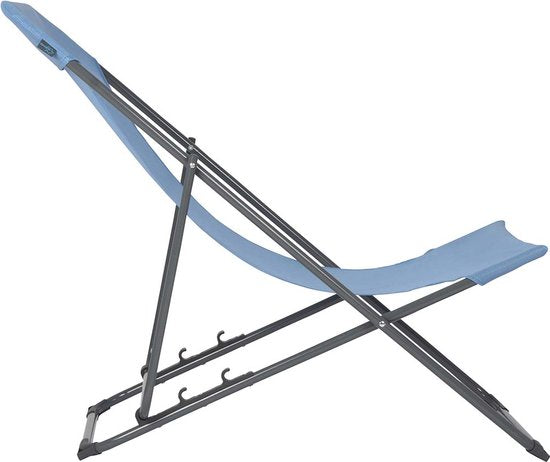 Bo-Camp - Chaise de plage - Penco - 3 positions - Acier - Bleu