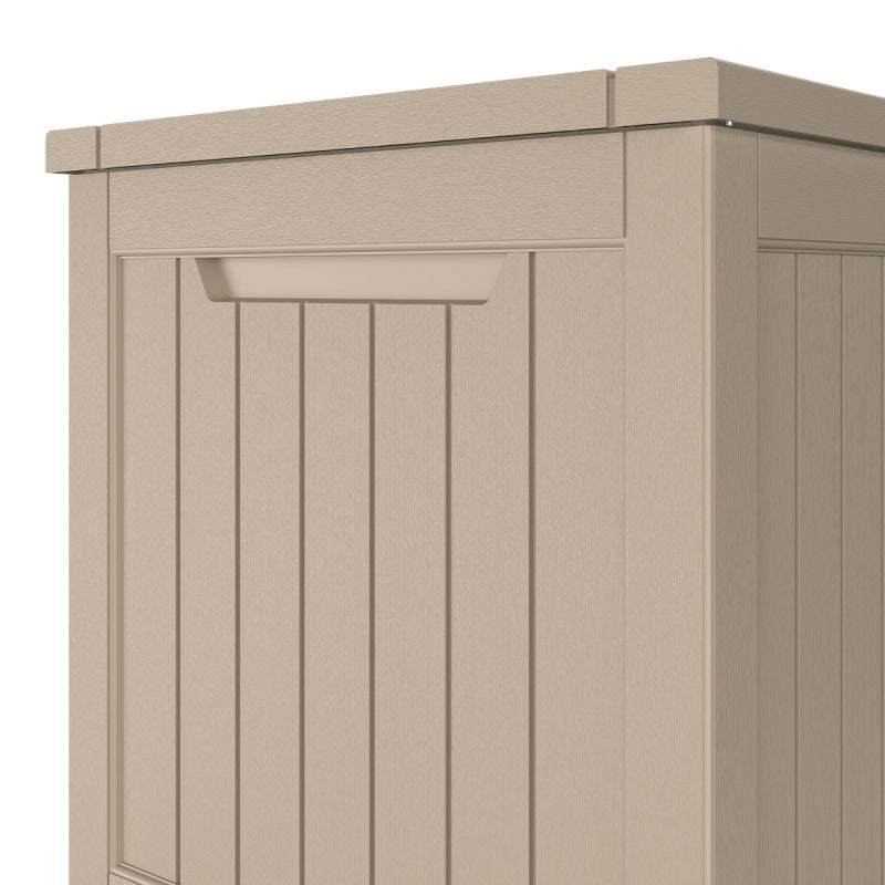 LifeGoods Boîte à coussins XL - 870L - Plastique aspect bois - Gris - Très grande taille