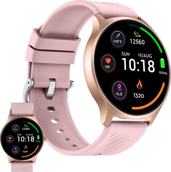 Montre connectée Denver - Android / iOS - Fonctionnalité d'appel complète - Écran AMOLED - Montre de sport - Cardiofréquencemètre - Oxymètre de pouls - Suivi du sommeil - SWC387