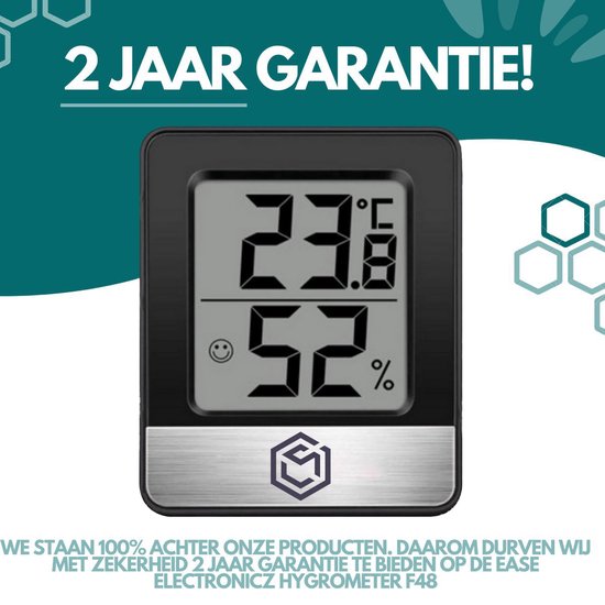 Ease Electronicz Hygromètre - Humidimètre - Station météo numérique - Humidimètre - Thermomètre d'intérieur - Pile incluse