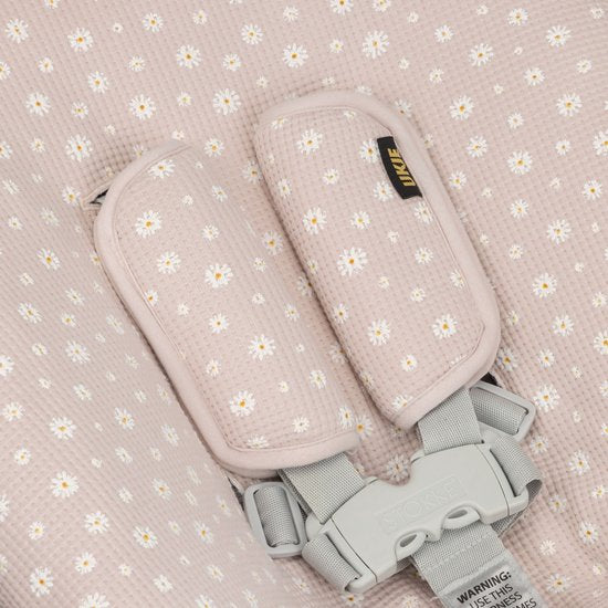 Coussin d'assise Ukje compatible avec la chaise haute Nuna Leaf - Coussin d'assise pour un confort optimal - Ajustement parfait - Facile à laver - Coton doux - Tissu gaufré rose