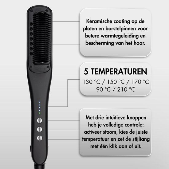 Sansbeauté® Steam Straightener PRO - Lisseur à vapeur - Lisseur professionnel 5.0 - Lisseur à vapeur - Noir