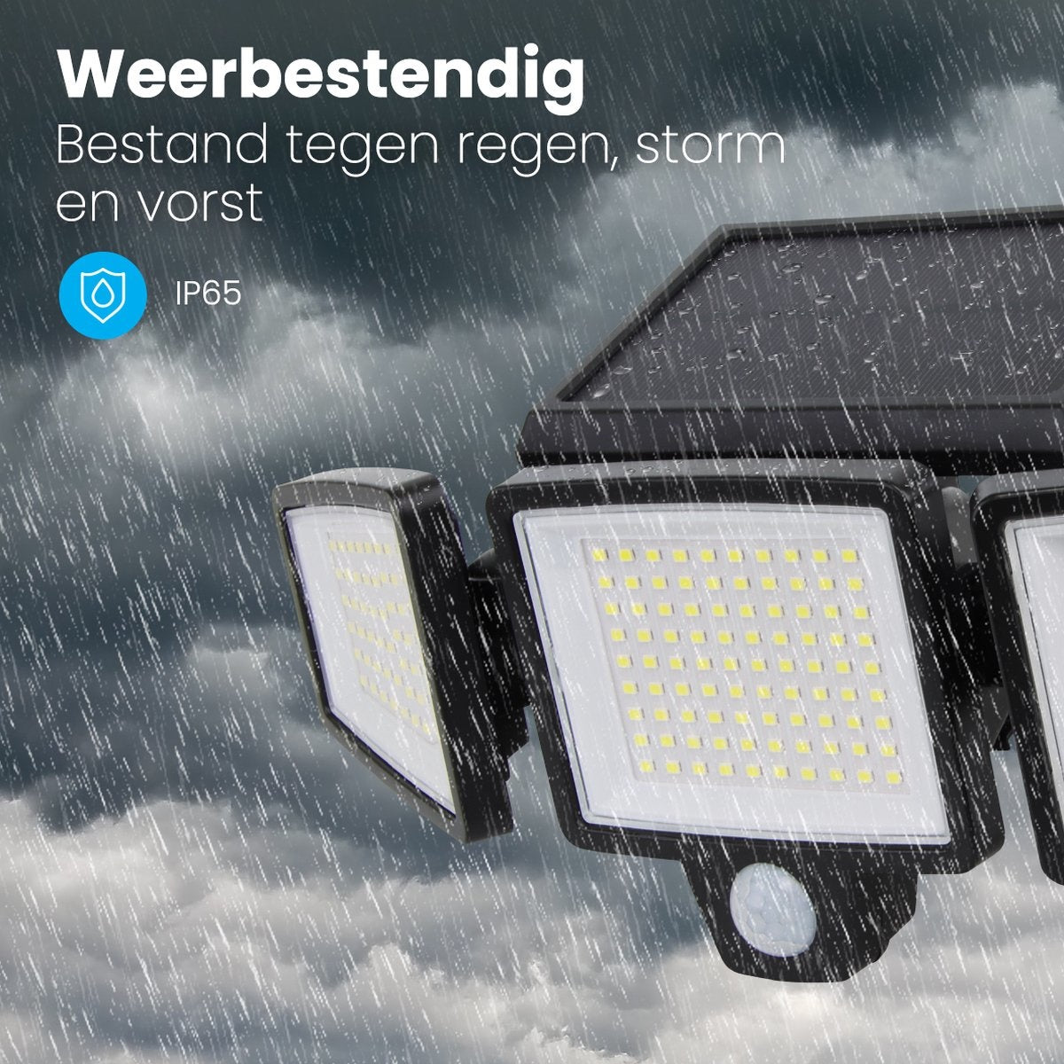 Auronic Lampe solaire d'extérieur avec détecteur de mouvement - Applique murale avec détecteur - Solaire - 210 LED - IP65 - 2 pièces - Noir