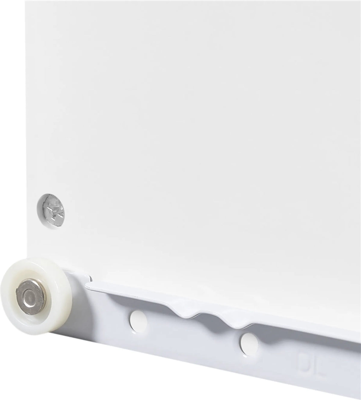 Table de chevet à 2 tiroirs et étagère ouverte, piètement métallique en forme de X, blanc, 40 × 30 × 60 cm