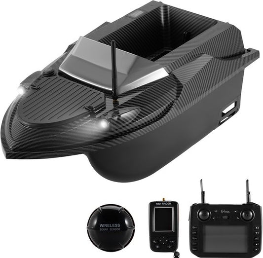 Baitboat T70 - avec GPS et détecteur de poissons - Baitboat Carpe - Charge utile jusqu'à 3kg - Baitboat - 800m de portée - Noir - de Faas