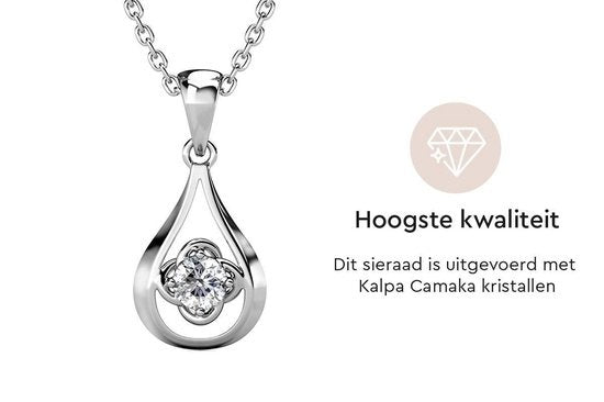 Yolora Collier pour femme avec pendentif en cristal Kalpa Camaka - Couleur argent - Plaqué or blanc 18K - Emballé - Cadeau de fête des mères