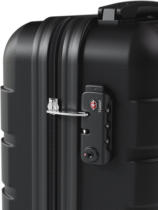 Valise cabine TRVLMORE - 40 x 30 x 20 cm - À placer sous le siège - 24 L - Serrure TSA - 2 roulettes - Noir