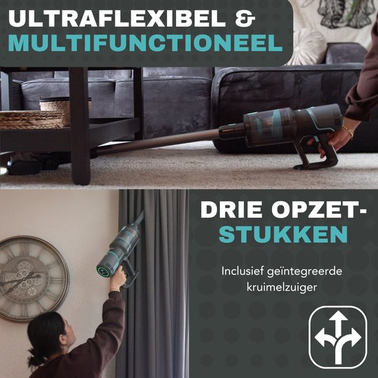 Aspirateur balai - Achaté - Sans fil - 4 accessoires - Affichage LED - Dépoussiéreur