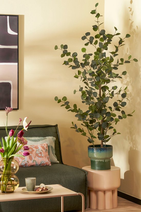Plante Artificielle Eucalyptus - Mica Decorationsen - Pot de Fleur - H150 x Ø30 cm - Vert