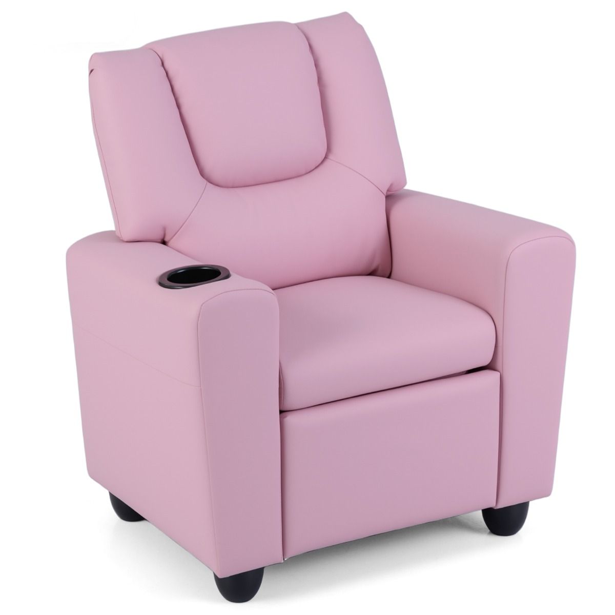 Fauteuil pour enfant Coast avec fonction relax - dossier et repose-pieds réglables - porte-gobelet - rose